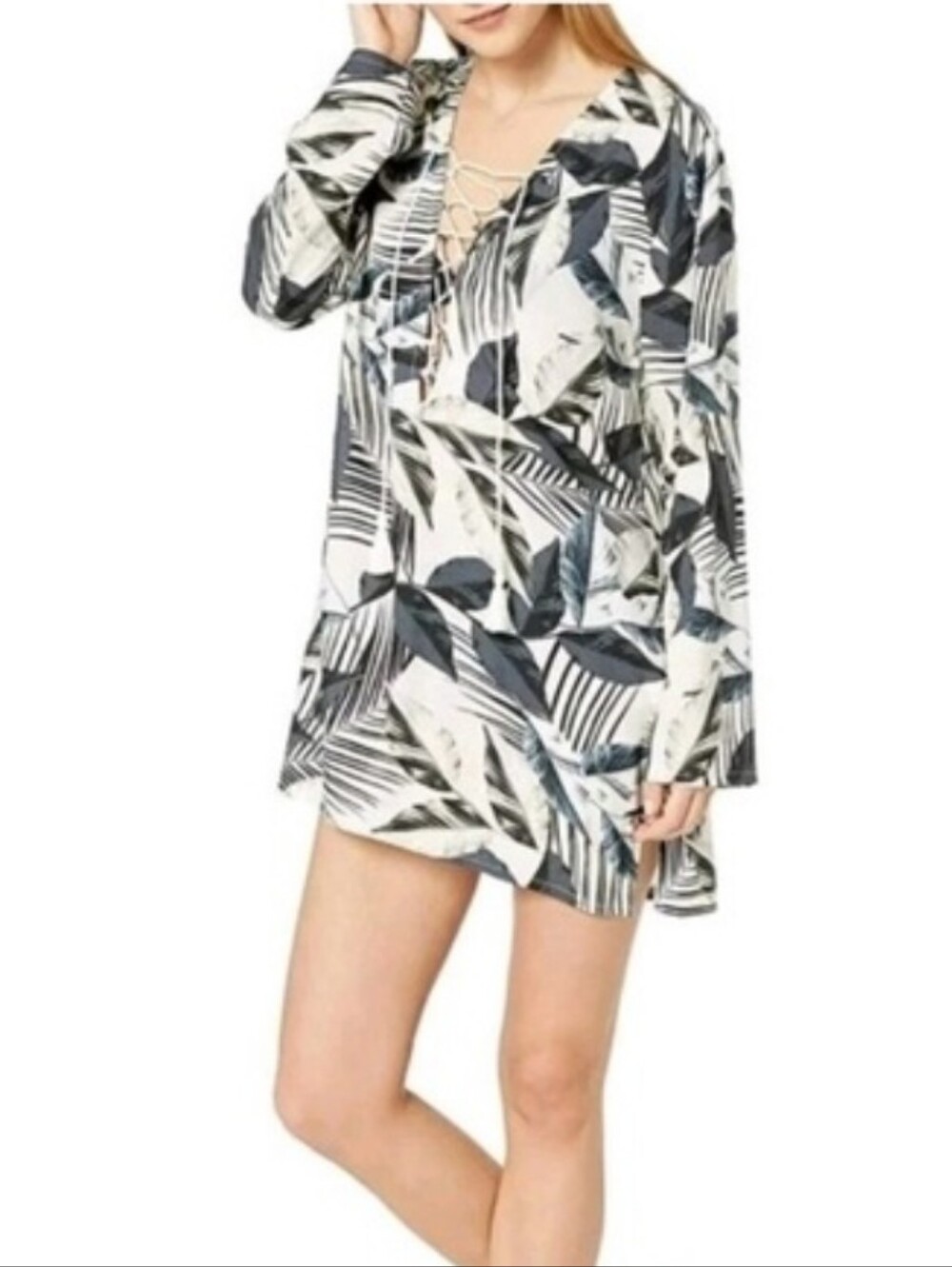 La Blanca Swim Beach Coverup Tropical Print Sz L